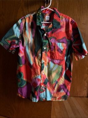 GAP Boys Short-Sleeve Button-Down Shirt in Red, Green, Blue, Purple, Pink